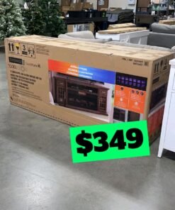 56-in W American Walnut Infrared Quartz Electric Fireplace