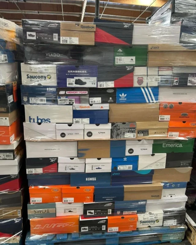 pallets of sneakers